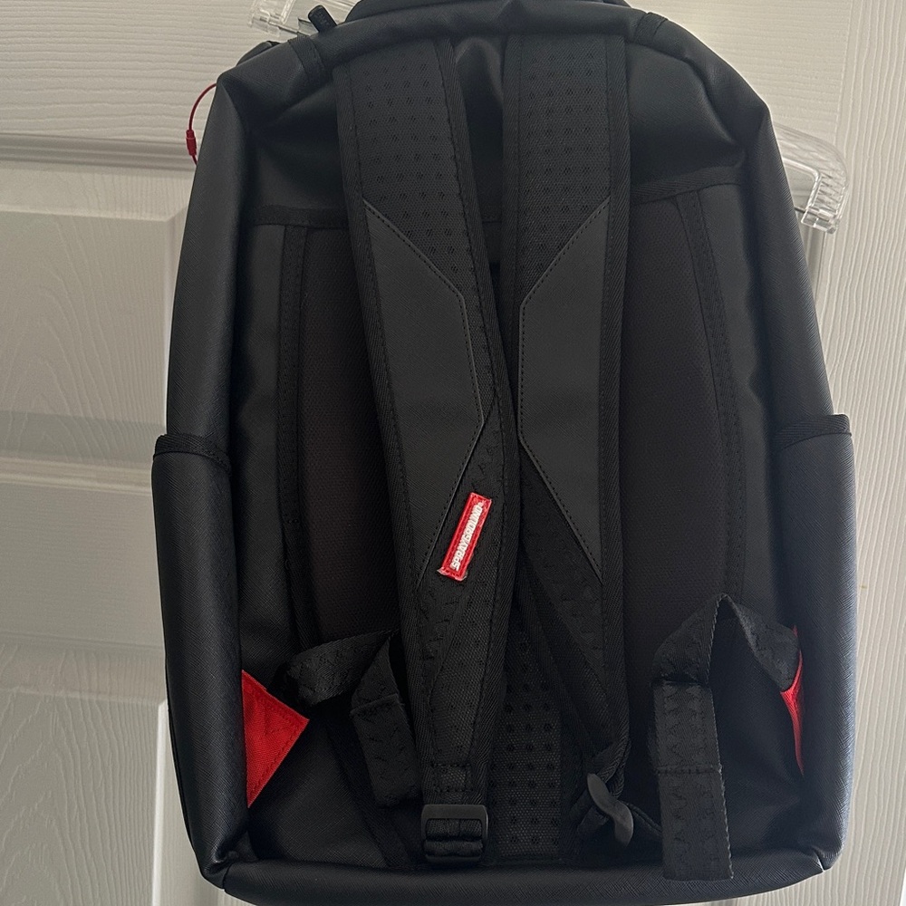 Sprayground Knit Commander Black and Red Shark Mouth Backpack - Picture 2 of 4